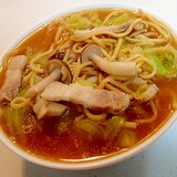 茹で豚バラとキャベツとしめじの煮込みラーメン♬